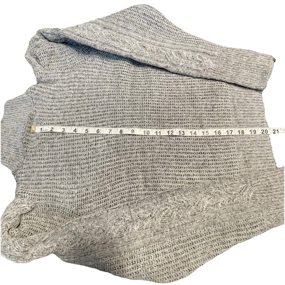 Industry Republic Women's XS Gray Heather Mock Neck Cable Knit Puffed Sleeves - Picture 11 of 11